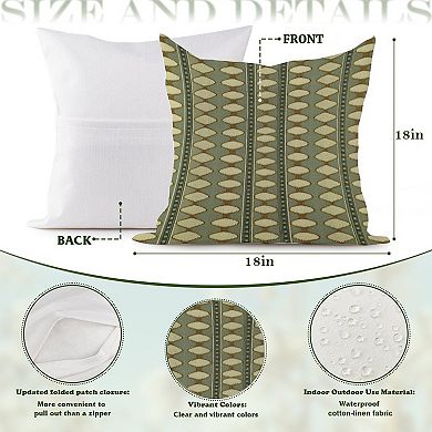 Decorative Throw Pillow, 18" Pillow Cover Singular, Thibaut Geometric in Sage Green
