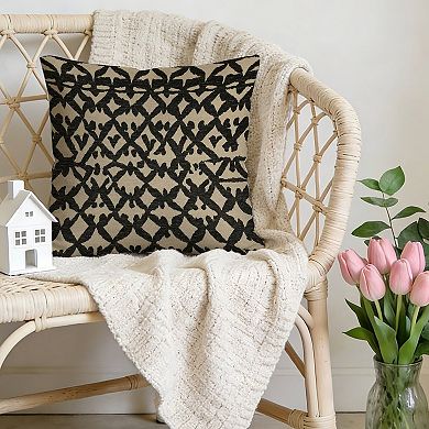 Decorative Throw Pillow, 18" Pillow Cover Singular, Thibaut Geometric in Black
