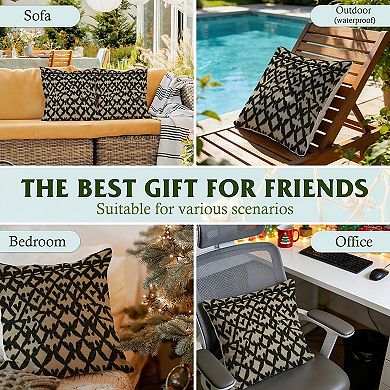 Decorative Throw Pillow, 18" Pillow Cover Singular, Thibaut Geometric in Black