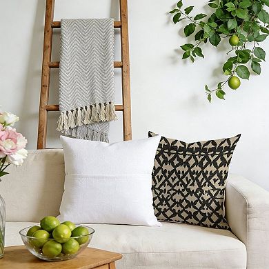 Decorative Throw Pillow, 18" Pillow Cover Singular, Thibaut Geometric in Black