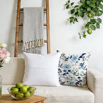 Decorative Throw Pillow, 18" Pillow Cover Singular, Blue Green Floral