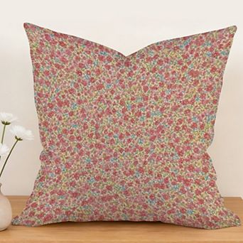 Decorative Throw Pillow, 18" Pillow Cover Singular, Thibaut Floral Red & Yellow