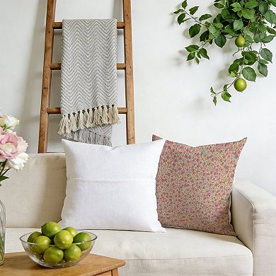 Decorative Throw Pillow, 18" Pillow Cover Singular, Thibaut Floral Red & Yellow