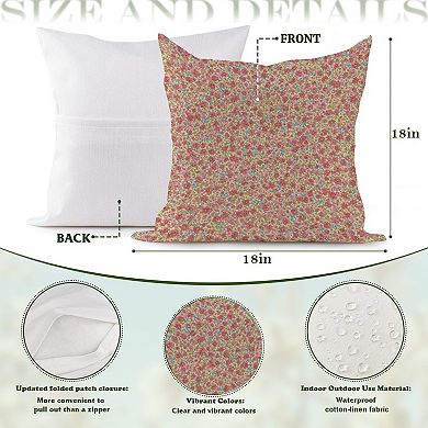 Decorative Throw Pillow, 18" Pillow Cover Singular, Thibaut Floral Red & Yellow