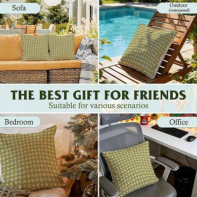 Gold Block Decorative Throw Pillow, 18" Pillow Cover Singular