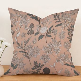 Outdoor Decorative Throw Pillow Cover, 18", 1 Pack, Garden Blush Turkish Eurosham Floral