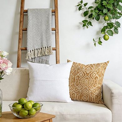 Decorative Throw Pillow, 18" Pillow Cover Singular, Waterproof Mustard Gold