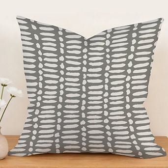 Outdoor Decorative Throw Pillow Cover, 18", 1 Pack, Gray Geometry
