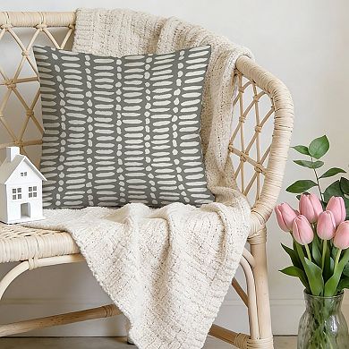 Outdoor Decorative Throw Pillow Cover, 18", 1 Pack, Gray Geometry