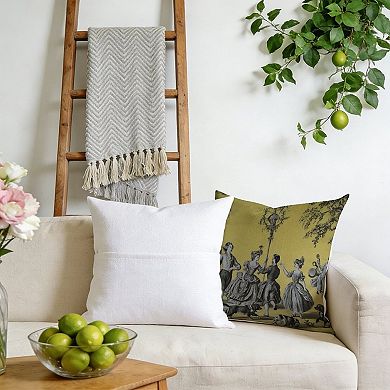 Romantic French Toile Decorative Throw Pillow, 18" Pillow Cover Singular