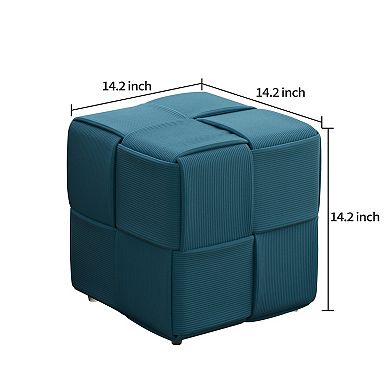Square Corduroy Ottoman Foot Rest, Multi-Purpose Accent Stool