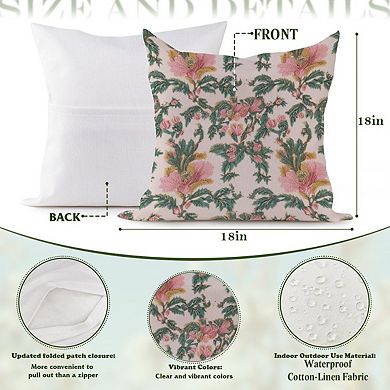 Decorative Throw Pillow, 18" Pillow Cover Singular, Thibaut Floral Wild Rose