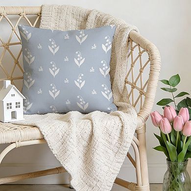 Decorative Throw Pillow, 18" Pillow Cover Singular, Coastal Blue Floral