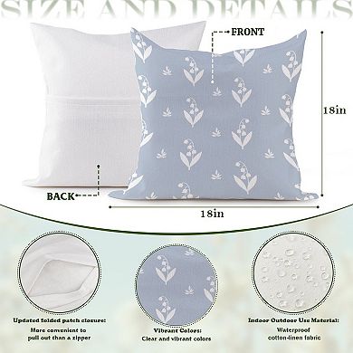 Decorative Throw Pillow, 18" Pillow Cover Singular, Coastal Blue Floral