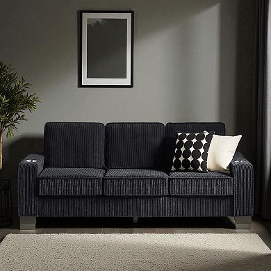 Lufeiya 83-Inch Corduroy 3-Seater Sofa with Cup Holders
