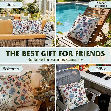 Outdoor Decorative Throw Pillow Cover, 18", 1 Pack, Exotic Floral Spring