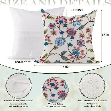 Outdoor Decorative Throw Pillow Cover, 18", 1 Pack, Exotic Floral Spring