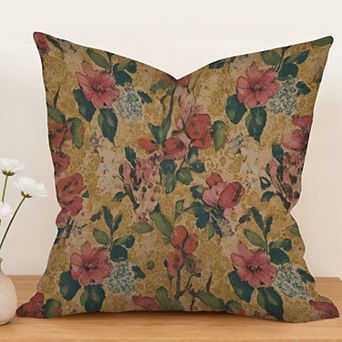 Spain Exotic Thibaut Floral Decorative Throw Pillow, 18" Pillow Cover Singular