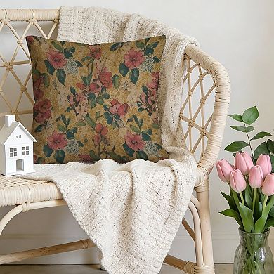 Spain Exotic Thibaut Floral Decorative Throw Pillow, 18" Pillow Cover Singular