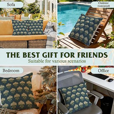 Hydrangea Indigo Floral in Navy Blue Decorative Throw Pillow, 18" Pillow Cover Singular