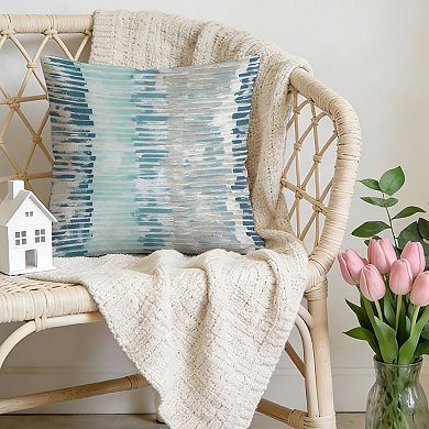 Blue And Grey Decorative Throw Pillow, 18" Pillow Cover Singular