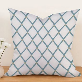 Decorative Throw Pillow, 18" Pillow Cover Singular, Teal Pineapple Geometric