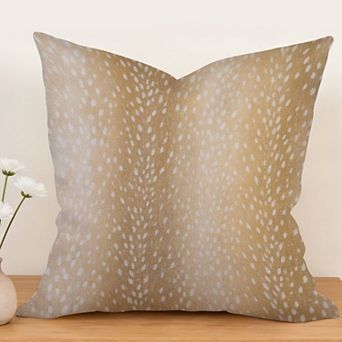 Decorative Throw Pillow, 18" Pillow Cover Singular, Blue Abstract Animal Print in Golden