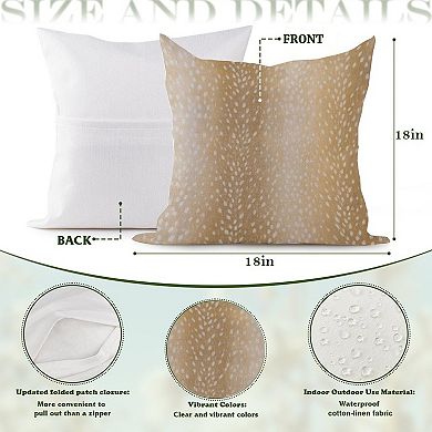 Decorative Throw Pillow, 18" Pillow Cover Singular, Blue Abstract Animal Print in Golden