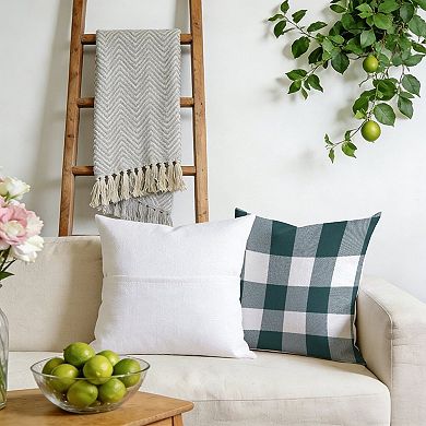 Outdoor Decorative Throw Pillow, 18" Pillow Cover Singular, Slate Blue Plaid