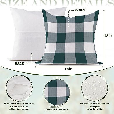 Outdoor Decorative Throw Pillow, 18" Pillow Cover Singular, Slate Blue Plaid