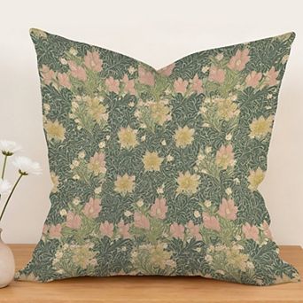 Spring William Morris Flowers Decorative Throw Pillow, 18" Pillow Cover Singular