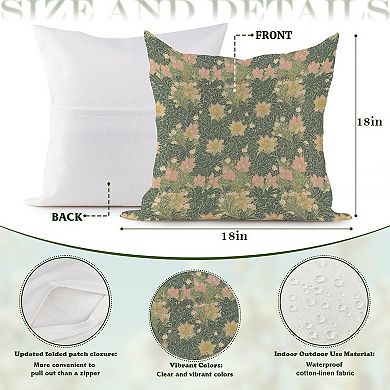 Spring William Morris Flowers Decorative Throw Pillow, 18" Pillow Cover Singular