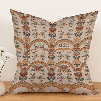 Exotic Thibaut Ikat Floral Decorative Throw Pillow, 18" Pillow Cover Singular