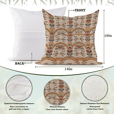 Exotic Thibaut Ikat Floral Decorative Throw Pillow, 18" Pillow Cover Singular