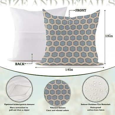 Sage Green Mid Century Geometric Decorative Throw Pillow, 18" Pillow Cover Singular