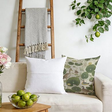 Nympheus Lotus And Flowers Decorative Throw Pillow, 18" Pillow Cover Singular