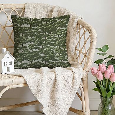 Chinoiserie Forest Tree Toile Decorative Throw Pillow, 18" Pillow Cover Singular