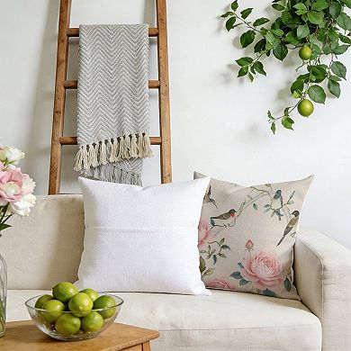 Bird And Peony Decorative Throw Pillow, 18" Pillow Cover Singular