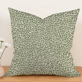 Decorative Throw Pillow, 18" Pillow Cover Singular, Sage Green Navy Cheetah Leopard Animal Print