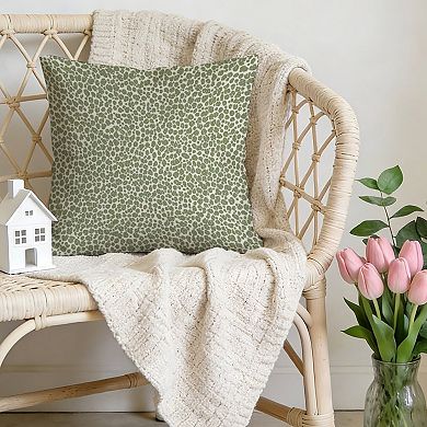 Decorative Throw Pillow, 18" Pillow Cover Singular, Sage Green Navy Cheetah Leopard Animal Print