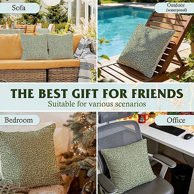 Decorative Throw Pillow, 18" Pillow Cover Singular, Sage Green Navy Cheetah Leopard Animal Print