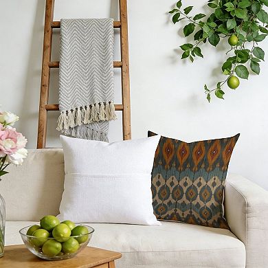 Decorative Throw Pillow, 18" Pillow Cover Singular, Fuchsia Ikat Boho