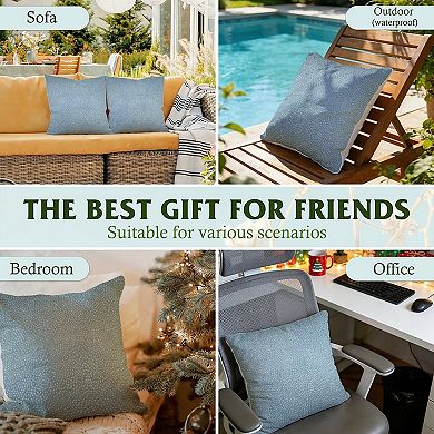 Outdoor Decorative Throw Pillow, 18" Pillow Cover Singular, Blue Dot