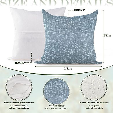 Outdoor Decorative Throw Pillow, 18" Pillow Cover Singular, Blue Dot