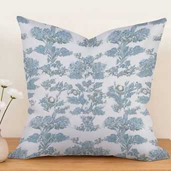 Outdoor Decorative Throw Pillow Cover, 18", 1 Pack, Chinoiserie Blue Thibaut