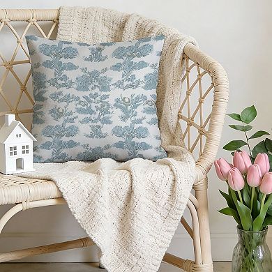 Outdoor Decorative Throw Pillow Cover, 18", 1 Pack, Chinoiserie Blue Thibaut