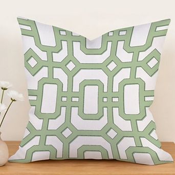 Decorative Throw Pillow, 18" Pillow Cover Singular, Aqua Duck Birds Geometric