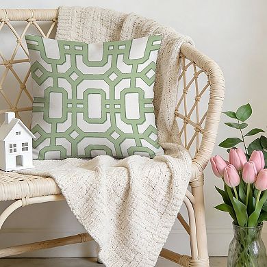 Decorative Throw Pillow, 18" Pillow Cover Singular, Aqua Duck Birds Geometric