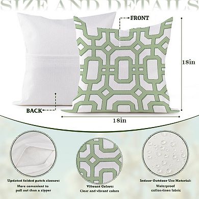 Decorative Throw Pillow, 18" Pillow Cover Singular, Aqua Duck Birds Geometric