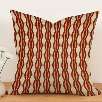 Decorative Throw Pillow, 18" Pillow Cover Singular, Thibaut Inkat in Orange Beige